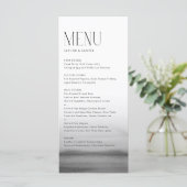 Menu Aquarelle Gris Ombre Mariage moderne (Debout devant)