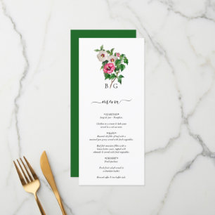 Menu Aquarelle Hibiscus Tropical Mariage d'été