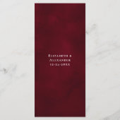 Menu Aquarelle Hiver Berries Pine Mariage de Noël (Dos)