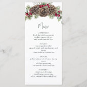 Menu Aquarelle Hiver Berries Pine Mariage de Noël (Devant)