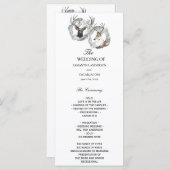 Menu Aquarelle hiver Cerf Wreath Argent (Devant / Derrière)