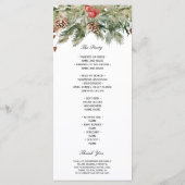 Menu Aquarelle Hiver Pine verte Arbre et Pine Cône (Dos)