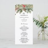 Menu Aquarelle Hiver Pine verte Arbre et Pine Cône (Debout devant)