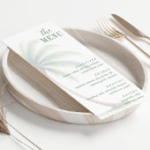 Menu Aquarelle Île Tropicale Palmier Vert