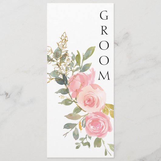 Menu Aquarelle Lush Blush Rose Chaise Florale Panneau (Devant)