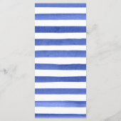 Menu Aquarelle Mariage bleu et jaune (Dos)