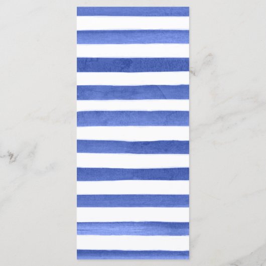 Menu Aquarelle Mariage bleu et jaune (Dos)