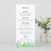 Menu Aquarelle Mariage bleu marine (Debout devant)