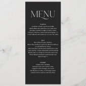 Menu aquarelle mariage botanique florale noir moody (Devant)