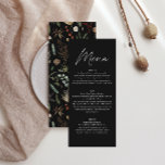 Menu aquarelle mariage botanique florale noir moody<br><div class="desc">aquarelle mariage botanique floral noir moody mariage menu décoration de fête. Design moderne noir,  rouille,  blanc,  terre cuite et vert sauge. Design minimaliste moderne et élégant.</div>