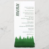 Menu Aquarelle Mariage des pins de bois (Devant)