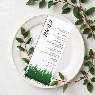 Menu Aquarelle Mariage des pins de bois