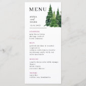 Menu Aquarelle Mariage festif Arbre de Noël (Devant)