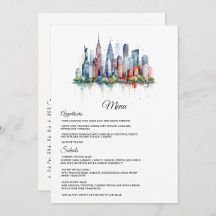 Menu Aquarelle Mariage New York
