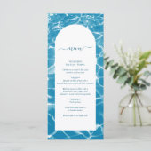 Menu Aquarelle moderne Blue Ocean Beach Mariage (Debout devant)