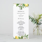 Menu Aquarelle moderne Citrons et feuilles jaunes (Debout devant)