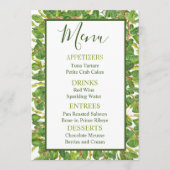 Menu Aquarelle moderne Mariage vert (Devant)