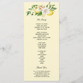 Menu Aquarelle Moderne Pêche Jaune Citrons & Feuille (Dos)