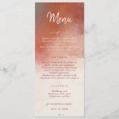 Menu Aquarelle moderne Terracotta Desert Boho Mariage (Devant)