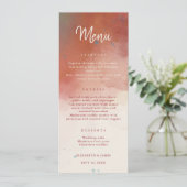 Menu Aquarelle moderne Terracotta Desert Boho Mariage (Debout devant)