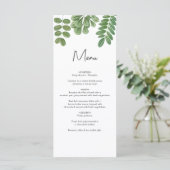 Menu Aquarelle moderne vert émeraude Mariage vert émera (Debout devant)