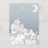 Menu aquarelle neige Maison baby shower (Dos)