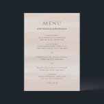 Menu Aquarelle Neutre Moderne Mariage élégant<br><div class="desc">Menu mariage moderne avec menu dîner sur un arrière - plan abstrait aquarelle.</div>