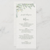 Menu Aquarelle Oliviers et Branches d'olive Mariage | (Devant / Derrière)