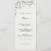 Menu Aquarelle Oliviers et Branches d'olive Mariage | (Devant)