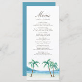 Menu Aquarelle Palm Trees Plage tropicale Mariage (Devant / Derrière)