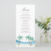 Menu Aquarelle Palm Trees Plage tropicale Mariage (Debout devant)