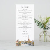 Menu Aquarelle Paris France Destination Mariage (Debout devant)
