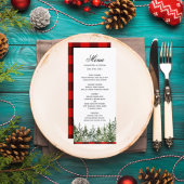 Menu Aquarelle Pine verte et Buffle rouge Plaid
