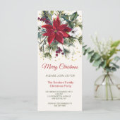 Menu Aquarelle Poinsettia, sainte, fête de Noël de pin (Debout devant)