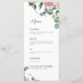 Menu Aquarelle rose Mariage (Devant)