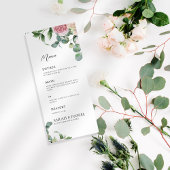Menu Aquarelle rose Mariage