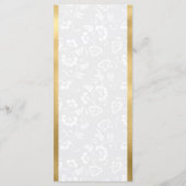 Menu Aquarelle rose & or Fleurs Mariage (Dos)