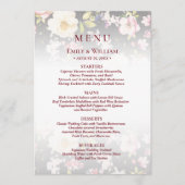 Menu Aquarelle rose Roses jaunes, noir flou, Mariage (Devant)