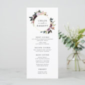 Menu Aquarelle rose violet Mariage floral (Debout devant)