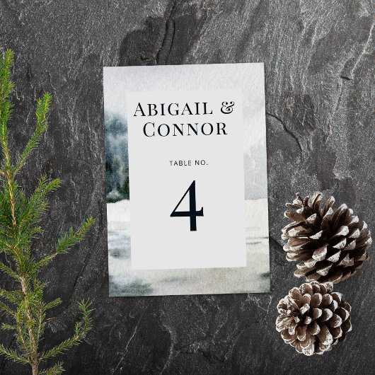 Menu Aquarelle Rustique du lac Misty Mountain