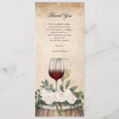 Menu Aquarelle rustique Élégant Mariage de vignoble (Dos)