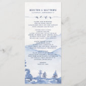 Menu Aquarelle Rustique Mariage Blue Mountain (Devant)