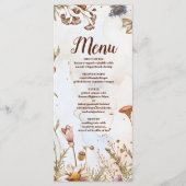 Menu Aquarelle rustique Mariage bois (Devant)