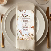Menu Aquarelle rustique Mariage bois