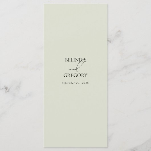 Menu Aquarelle Rustique Neutral Boho Mariage botanique (Dos)