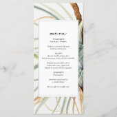 Menu Aquarelle Rustique Neutral Boho Mariage botanique (Devant)
