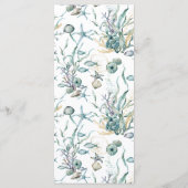 Menu Aquarelle Sous la Mer Méduse Récif de Corail (Dos)