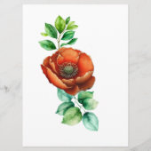 Menu Aquarelle Sublime Rouge Poppies en style Vintage (Dos)