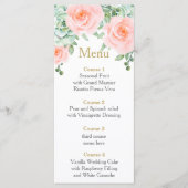Menu Aquarelle Succulent Blush Floral Élégant Mariage (Devant)