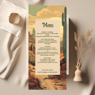 Menu Aquarelle sud-ouest du désert et Mariage de Cactus
